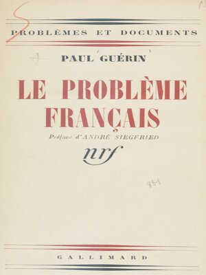 cover image of Le problème français